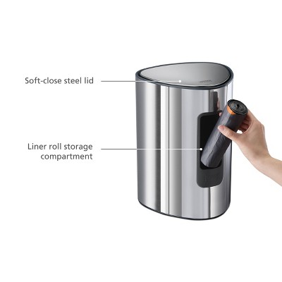 Joseph Joseph 5L Silver Stainless Steel Pedal Trash Can