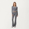 Anna-Kaci Active Women's High Waist Flare Leg Pants with Foldover Waistband and Stretch Performance Fabric - 2 of 4