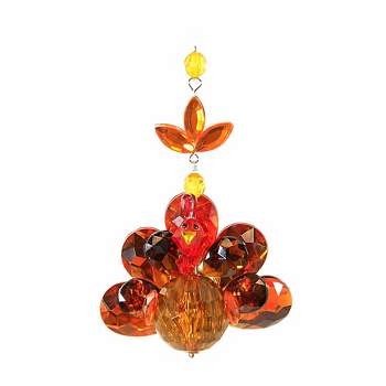 Ganz Hanging Turkey  -  One Acrylic Ornament 3.75 Inches -  Thanksgiving Fall Gobble Gobble  -  Acryf128  -  Acrylic  -  Orange