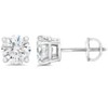 Pompeii3 7/8ct Round Cut Diamond Studs Screw Back 14K White Gold Lab Created - 2 of 4
