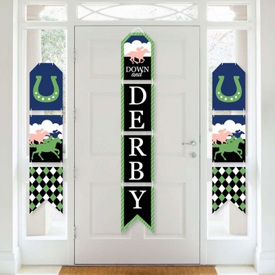 Big Dot of Happiness Kentucky Horse Derby - Hanging Vertical Paper Door Banners - Horse Race Party Wall Decoration Kit - Indoor Door Decor