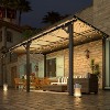 CLIHOME 14 ft. x 10 ft. Aluminum Patio Cover Outdoor Pergola with Retractable Canopy and UV-Blocking Panels - 2 of 4