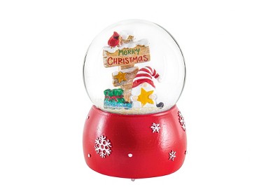 Evergreen Led Polyresin Water Globe With Gnome Icon, Merry Christmas ...