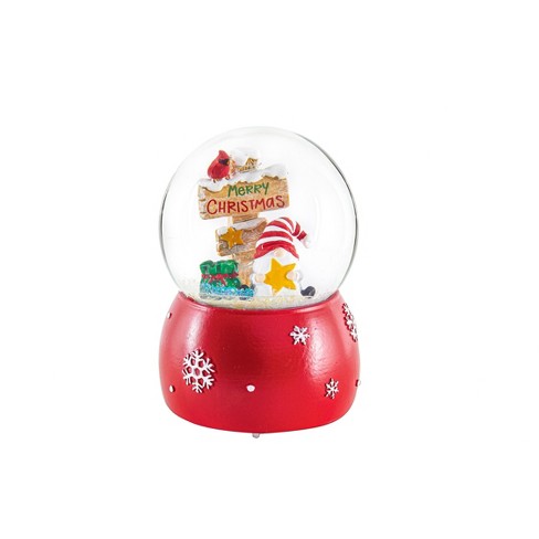 Evergreen Led Polyresin Water Globe With Gnome Icon, Merry Christmas ...