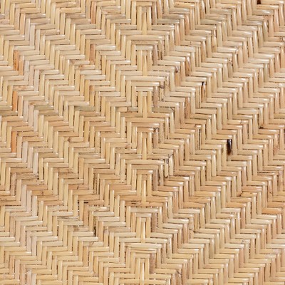 Bohemian Mid-Century Natural Brown Rattan & Cane Side Chair