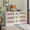ORRD 51.2" Rattan Locker with 9 Drawers, Metal Handles, for Kitchen, Living Room, Bedroom, White - 2 of 4