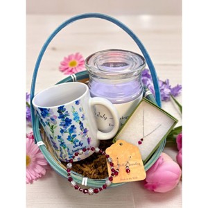 Michelle Marie Boutique's July Birthday Gift Box, Candle, Ruby Jewelry, Larkspur Mug, Women's Gift - 1 of 2