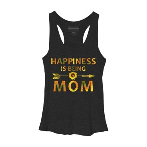 Women's Design By Humans Happiness is Being a Mom Sunflower Arrow By shirtpublic Racerback Tank Top - 1 of 2