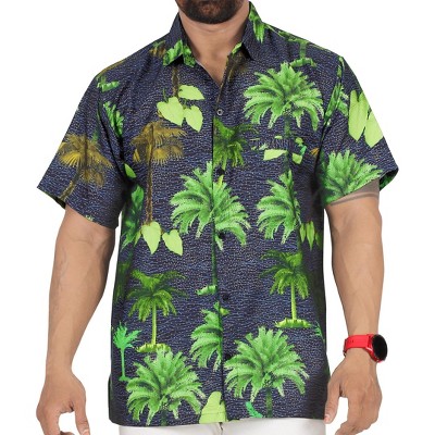 LA LEELA Men's Hawaiian Shirts Short Sleeve Button Down Shirt Mens Hawaii Shirts Boho Holiday Casual Summer Beach Shirts for Men Funny