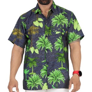 LA LEELA Men's Hawaiian Shirts Short Sleeve Button Down Shirt Mens Hawaii Shirts Boho Holiday Casual Summer Beach Shirts for Men Funny - 1 of 4