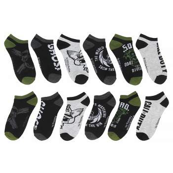 Call Of Duty Men's Modern Warfare Black Ops No-Show Ankle Socks 6 Pair Pack Multicoloured