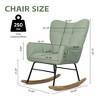 NicBex Velvet Glider Rocking Chair, Upholstered Nursery Rocking Chairs with High Backrest,Modern Rocking Chair,Nursing Chair for Bedroom - 3 of 4