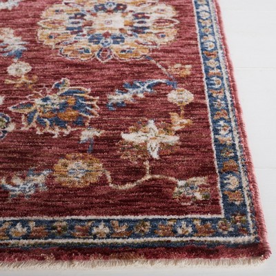 Heirloom Rust and Ivory Synthetic Rectangular Area Rug