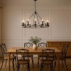 ALOADECOR 37'' 12-Light Modern Candelabra Chandelier Round Industrial Candle In Vintage Brushed Gold Over Black Finish For Living Room - 2 of 4