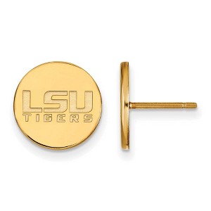 Black Bow Jewelry 14k Yellow Gold Plated Sterling Silver Louisiana State Fighting Tigers NCAA Post Earrings - 1 of 3