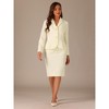 INSPIRE CHIC Women's Business Long Sleeve Notched Lapel Peplum Blazer Pencil Skirt Suit Set 2 Pcs - 4 of 4