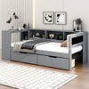 Twin Size Platform Bed with Storage Shelves, Drawers and Charging Station - 2 of 4