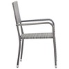 vidaXL Patio Dining Chairs 4 pcs Stackable Gray Poly Rattan - 4 of 4