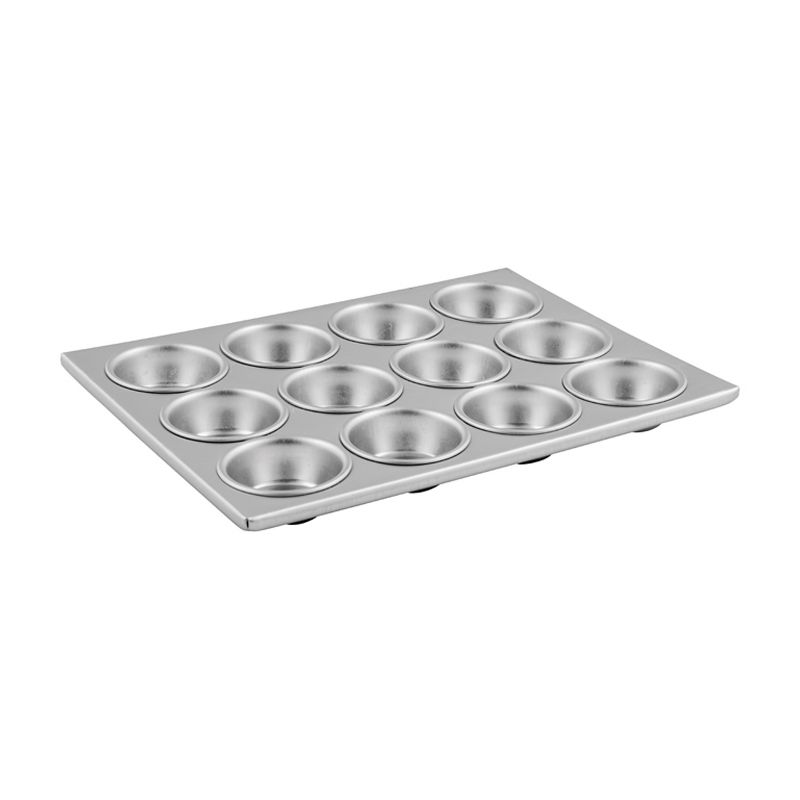 Winco Muffin Pan, Aluminum, 12 Cups, 3-Oz Cups, Silver, 1 of 2