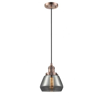 Fulton - 1 Light Cord Hung Mini Pendant In Industrial Style-10 Inches Tall and 7 Inches Wide