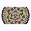 Earth Rugs Irish Shamrock Printed Round Trivet – 10"x10" Braided Jute Table Mat with Lucky Clover Design - 3 of 3