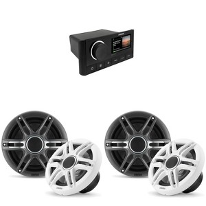 Fusion MS-RA670 Apollo Source Unit w/ ( 2 Pair ) Clarion CMSP-651-SWG Premium 6.5-inch Coaxial Marine Speakers ( Includes White & Gray Sport Grilles ) - 1 of 4