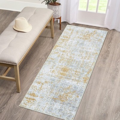 Machine Washable Area Rug Low Pile Non Slip Modern Abstract Rug Foldable Stain Resistant Carpet for Living Room Bedroom Indoor Ultra Thin Mat