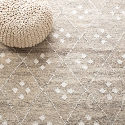 Natural Ivory Hand-Woven Wool-Viscose 7' Square Area Rug