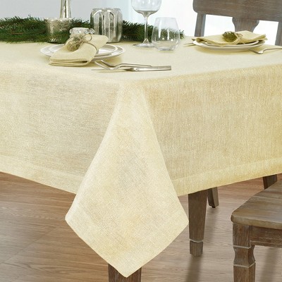Ivory Gold Linen Napkin Set of Four with Mitered Hem
