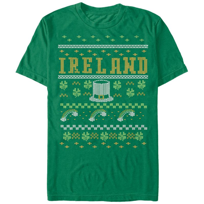 Men's Lost Gods St. Patrick's Day Ugly Sweater T-Shirt, 1 of 5