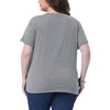 Agnes Orinda Women's Plus Size Notched V-Neck Short Sleeves Summer Lightweight Effortlessly Stylish T-Shirts - 4 of 4