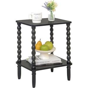 Side Table, Small End Table with Storage Shelf, 2-Tier Small Coffee Tables Living Room - 1 of 4