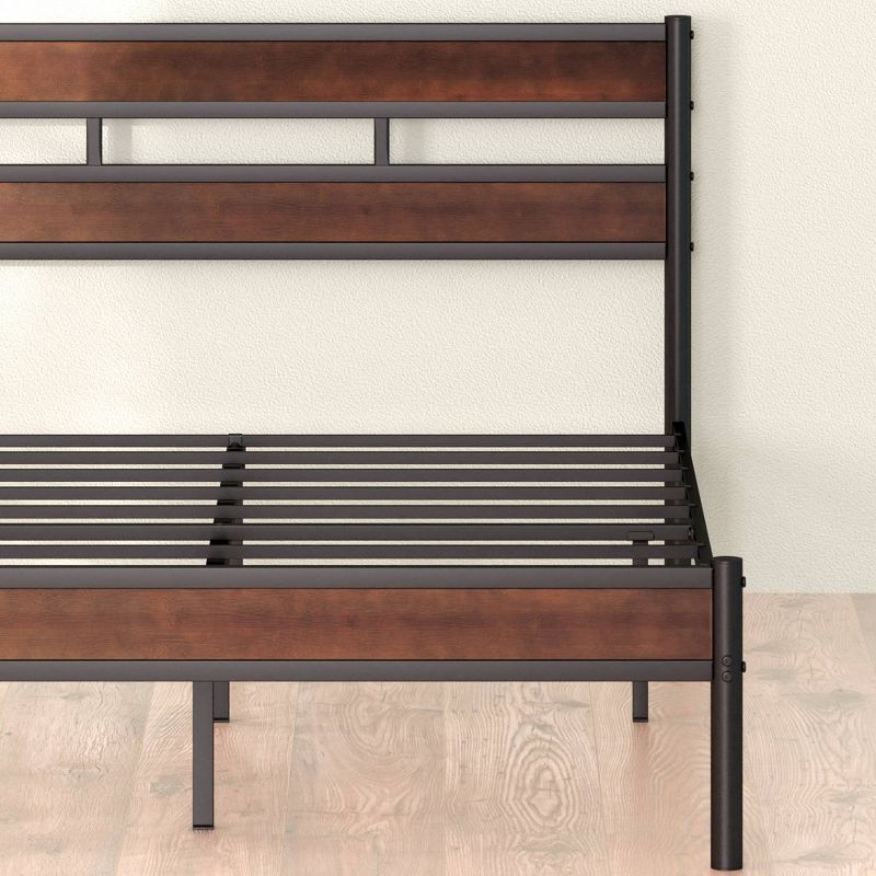 Roman Bamboo and Metal Platform Bed Frame Brown - Zinus, 6 of 10