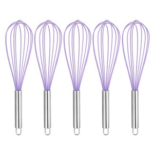 Unique Bargains Silicone Stainless Steel Non-Stick Coated Heat-Resistant Whisk 5 Pcs - 1 of 4