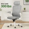 GlasFlength Task and Office Chairs with Support Armrest，Ergonomic, Adjustable，Computer Chair and Gaming Chair, Gray, 25.6"*27.2"*48.4" - 4 of 4