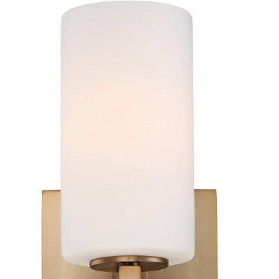 Burnished Brass Wall Sconce with Frosted Glass Shade
