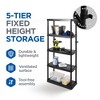 Gracious Living 5 Shelf Fixed Height Ventilated Medium Duty Storage Unit Organizer System for Home, Garage, Basement, and Laundry, Black (2 Pack) - 3 of 4