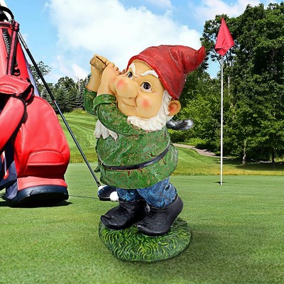 Bogey Burt Garden Gnome Statue with Red Hat and Green Coat