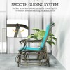 Resenkos Swing Glider Chair,  Outdoor Chair,3-Piece Outdoor Gliders Set Bistro Set with Tempered Glass Top Table, Bright Blue - 3 of 4