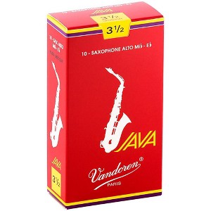 Vandoren JAVA Red Alto Saxophone Reeds Strength 3.5, Box of 10 - 1 of 4