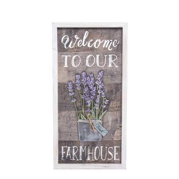 Gallerie II 9.5" x 1" x 18.75" Lavender Welcome To Our Farmhouse Spring Wall Art Decor