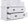 NicBex Hall Tree with Storage Coat Rack Freestanding with 5 Hooks, 2 Large Drawers, Bench Coat Hanger 38", White - 3 of 4