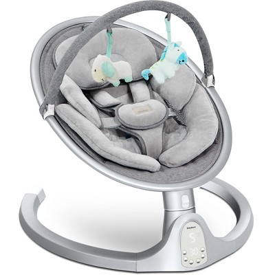 BabyBond Baby Swings for Infants with 10 Preset Lullabies, 5 Point Harness Belt, 5 Speeds and Remote Control