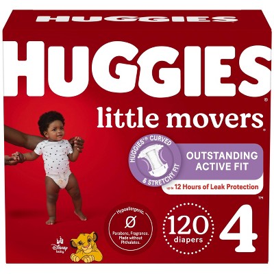 Huggies Little Movers Baby Disposable Diapers - Size 4 -120ct