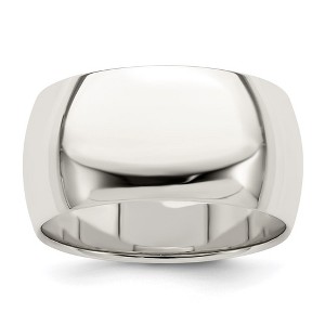 Black Bow Jewelry Men's 10mm Sterling Silver Half Round Standard Fit Band - 1 of 4