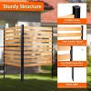 SUGIFT Outdoor 42" x 38" Wooden Privacy Fence Panels with Metal Ground Stakes, 2-Panel - 4 of 4