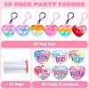 Joyfy 12/30 Packs Valentine’s Day Gift Card with Pop Keychain, Stress Relief Fidget Toys for Kids Valentine's Party Favors and Classroom Exchange Gift - 3 of 4