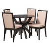 Baxton Studio Rika Modern Sand Fabric and Dark Brown Finished Wood 5-Piece Dining Set - 2 of 4