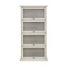 SEVOBAL Utility Storage Cabinets 4 Tier Glass Display Cabinet with Flip Up Doors for Collectibles and Living Room, Off-White, 31.5"*13.78"*63.19" - 3 of 4