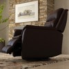 Top Grain Leather Swivel Glider Recliner with Manual Footrest, Dense Foam Cushions and Kiln-Dried Hardwood Frame, Madras Comfortable Durable Design - 2 of 4